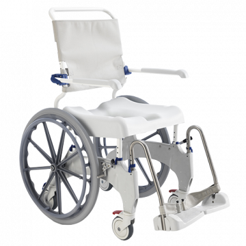 Silla de ducha y wc Invacare Aquatec Ocean Ergo autopropulsable con ruedas de 24 pulgadas