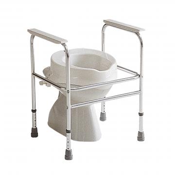 Invacare Aldeo C407A es un marco de innodoro de aluminio regulable en altura.