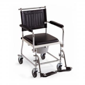 Silla inodora Invacare Cascata H720T con asiento y respaldo acolchados. Ruedas con freno. 