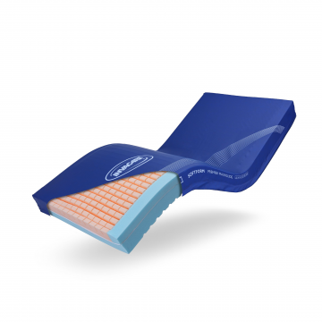 Colchón Invacare Softform Premier Maxi Glide con sistema patentado Glide para adaptarse al paciente y al somier.