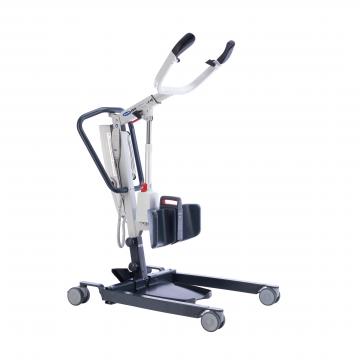 Grúa de bipedestación Invacare ISA Compact empuñaduras ergonómicas, brazo de elevación extensible, soporte de piernas ajustable en altura