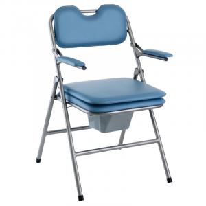 Silla inodora Invacare Omega plegable con asiento y respaldo acolchado.