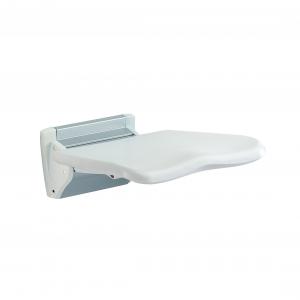 Invacare Futura asiento de pared abatible con respaldo y reposabrazos.