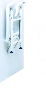 Invacare Aquatec Sansibar asiento de ducha plegable que se instala en la pared.Fabricado en PVC y acero inoxidable