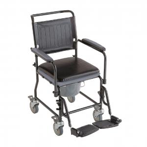 Silla inodora Invacare Cascata H720T4C , ruedas macizas, reposabrazos, reposapiés.