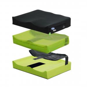 Cojín para sillas de ruedas Invacare Matrx Libra combina una base de espuma con una bolsa de gel fluido Cojín para sillas de ruedas Invacare Matrx Libra combina una base de espuma con una bolsa de gel fluido