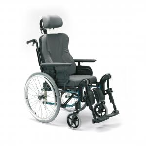 Silla de ruedas de posicionamiento Anction 3NG Comfort con asiento y respaldo reclinable de Dartex, reposapiés elevables 0º a 80º y reposabrazos desmontables acolchados