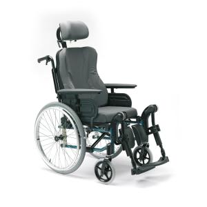 Silla de ruedas de posicionamiento Anction 3NG Comfort con asiento y respaldo reclinable de Dartex, reposapiés elevables 0º a 80º y reposabrazos desmontables acolchados